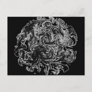 Schwarz-Weiß-Tinte Swirl Postkarte