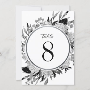 Schwarz-Weiß-Tischnummer Einladung