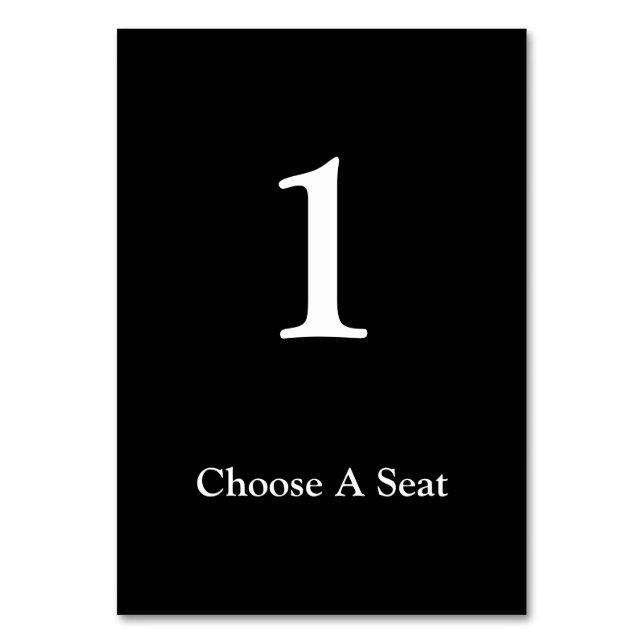 Schwarz/Weiß-Tischnummer Tischnummer (Vorderseite)