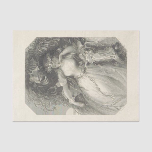 Schwarz-Weiß-Titania Shakespeare Seidenpapier (Vorderseite)