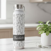 Schwarz-weiß-Toile-Floral Eigenname