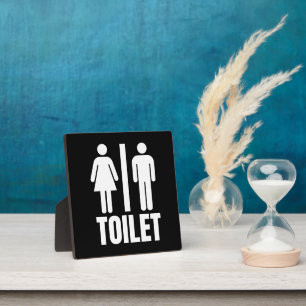 Schwarz Weiß Toilette Waschraum Badezimmer Männer Fotoplatte