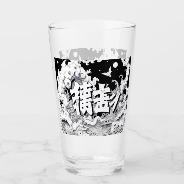 Schwarz-Weiß-Tokio Glas (Vorderseite)