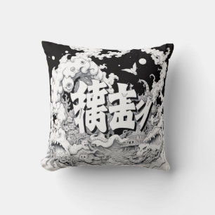 Schwarz-Weiß-Tokio Kissen