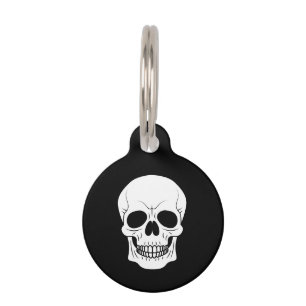 Schwarz-Weiß-Totenkopf-Halloween Haustiermarke