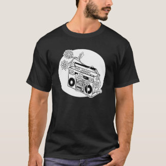 Schwarz-Weiß-Transvaal Daisy Boombox T-Shirt