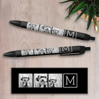 Schwarz-Weiß-Trendfoto-Collage mit Monogramm