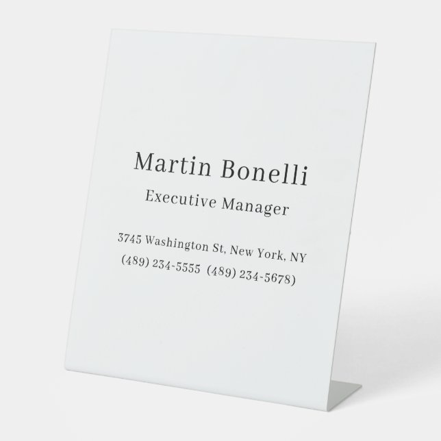 Schwarz & Weiß Trendy Minimal Schlicht einfach Sockelschild (Vorderseite)