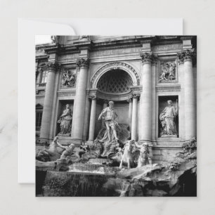 Schwarz-Weiß-Trevi-Brunnen-Rom-Reisefotografie Feiertagskarte