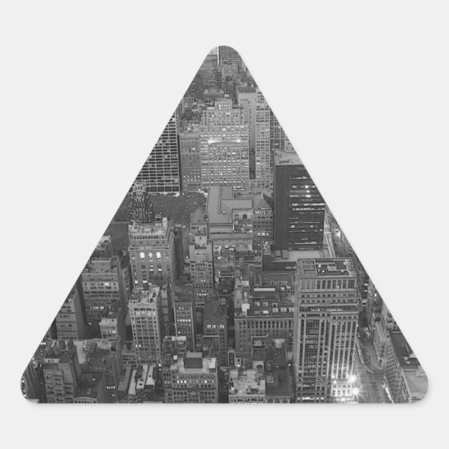Schwarz-Weiß-Triangle-Aufkleber für New York Dreieckiger Aufkleber (Vorderseite)