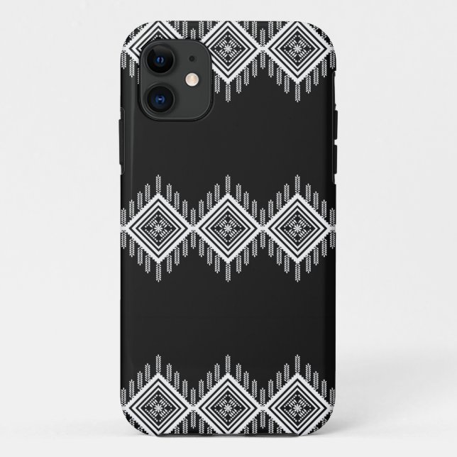 Schwarz-Weiß-Tribal Case-Mate iPhone Hülle (Rückseite)