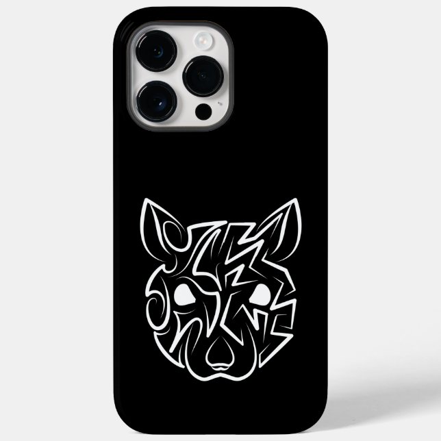 Schwarz-Weiß-Tribal Case-Mate iPhone Hülle (Rückseite)