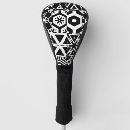 Schwarz-Weiß-Tribal-Design Golf Headcover