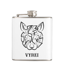 Schwarz-Weiß-Tribal Flachmann