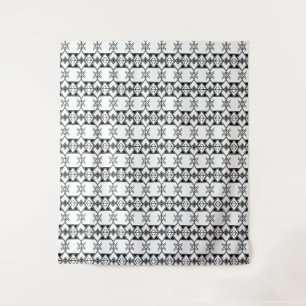 Schwarz-weiß tribal geometrisch wandteppich