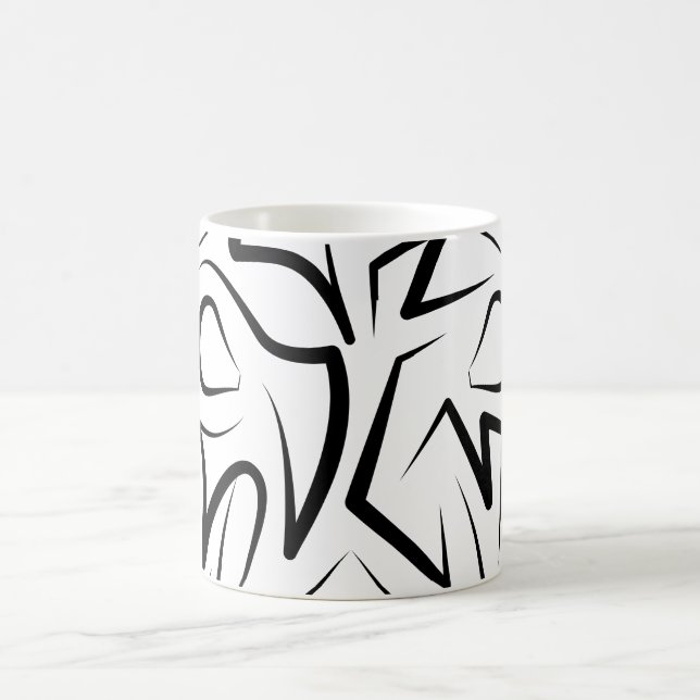 Schwarz-Weiß-Tribal Kaffeetasse (Mittel)