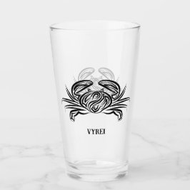 Schwarz-Weiß-Tribal-Krabbe Glas