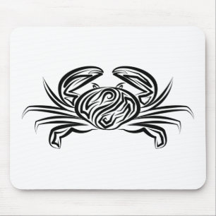 Schwarz-Weiß-Tribal-Krabbe Mousepad