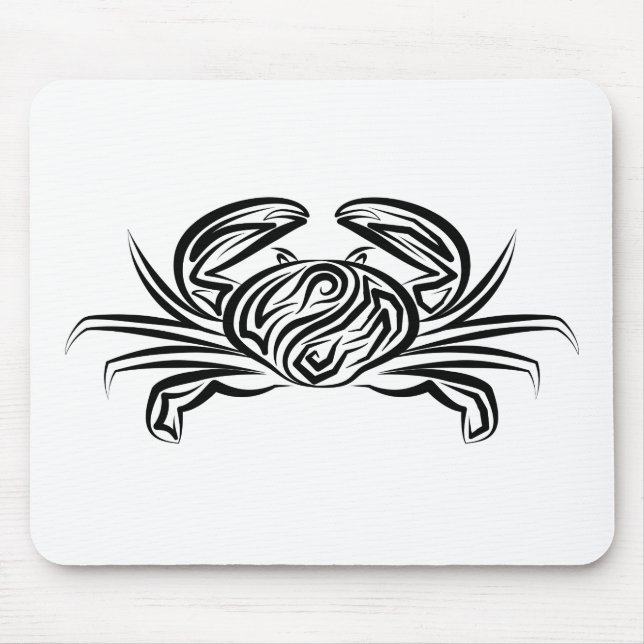 Schwarz-Weiß-Tribal-Krabbe Mousepad (Vorne)
