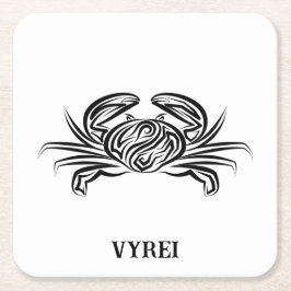 Schwarz-Weiß-Tribal-Krabbe Rechteckiger Pappuntersetzer