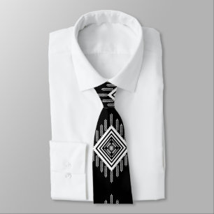Schwarz-Weiß-Tribal Krawatte