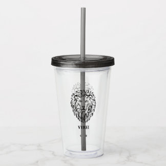 Schwarz-Weiß-Tribal-Lion Acryltrinkbecher