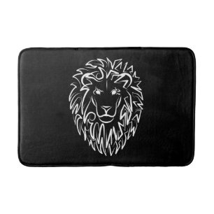 Schwarz-Weiß-Tribal-Lion Badematte