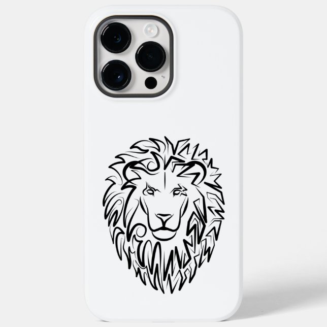Schwarz-Weiß-Tribal-Lion Case-Mate iPhone Hülle (Rückseite)