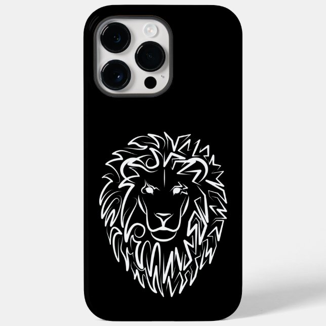 Schwarz-Weiß-Tribal-Lion Case-Mate iPhone Hülle (Rückseite)