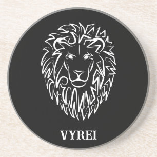 Schwarz-Weiß-Tribal-Lion Getränkeuntersetzer