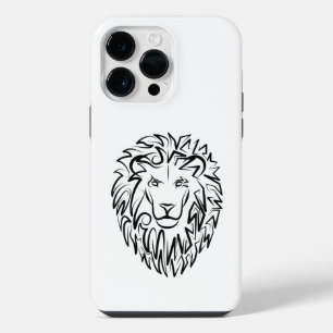 Schwarz-Weiß-Tribal-Lion iPhone 14 Pro Max Hülle