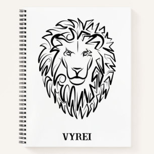 Schwarz-Weiß-Tribal-Lion Notizbuch
