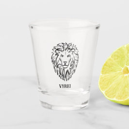 Schwarz-Weiß-Tribal-Lion Schnapsglas
