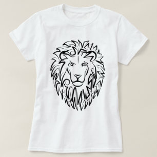 Schwarz-Weiß-Tribal-Lion T-Shirt