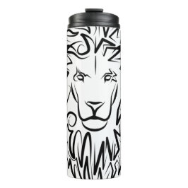 Schwarz-Weiß-Tribal-Lion Thermosbecher