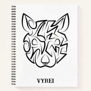 Schwarz-Weiß-Tribal Notizbuch