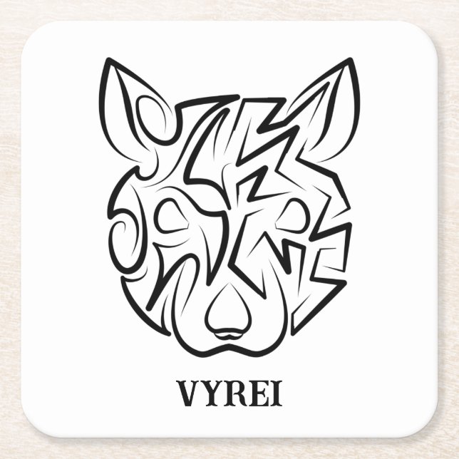 Schwarz-Weiß-Tribal Rechteckiger Pappuntersetzer (Vorderseite)
