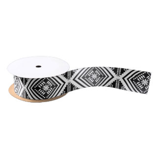 Schwarz-Weiß-Tribal Satinband