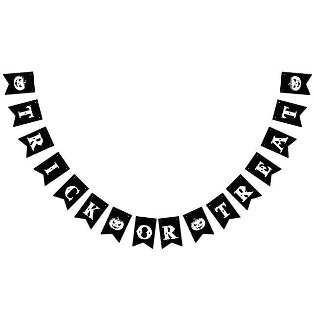 Schwarz-Weiß-Trick oder Halloween-Party behandeln Wimpelkette (Alle)