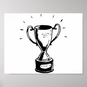 Schwarz-Weiß-Trophy-Poster Poster