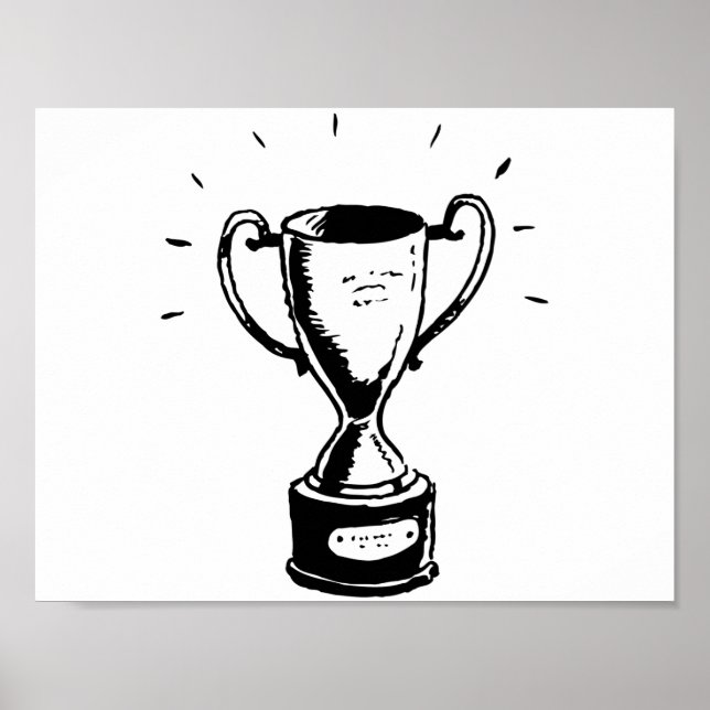 Schwarz-Weiß-Trophy-Poster Poster (Vorne)
