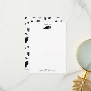 Schwarz-Weiß-Tropical Summer Blätter Muster Dankeskarte