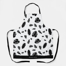 Schwarz-Weiß-Tropical Summer Blätter Muster