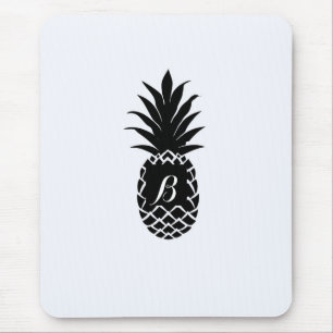 Schwarz-weiß-tropischer Ananas-eleganter Chic Mousepad