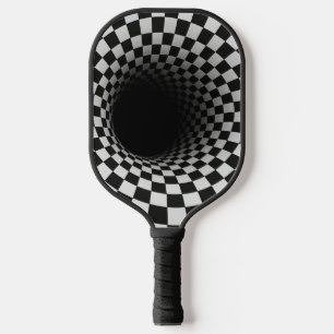 Schwarz-Weiß-Tunnel optischer Täuschung Pickleball Schläger