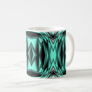 Schwarz-weiß Türkis Ombre Moderne Abstrakte Kunst Kaffeetasse