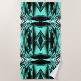 Schwarz-weiß Türkis Ombre Moderne Abstrakte Kunst Strandtuch