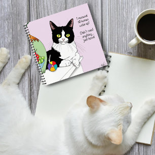 Schwarz-weiß Tuxedo Funny Cat Notizbuch