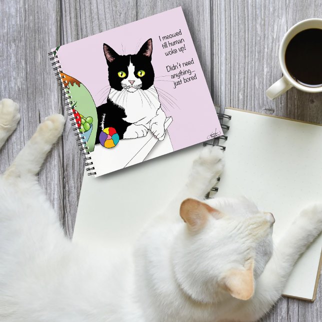 Schwarz-weiß Tuxedo Funny Cat Notizbuch (Von Creator hochgeladen)