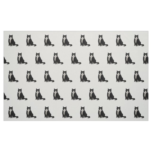 Schwarz-Weiß-Tuxedo-Katze Stoff (Fat Quarter (45,7 x 55,9 cm))